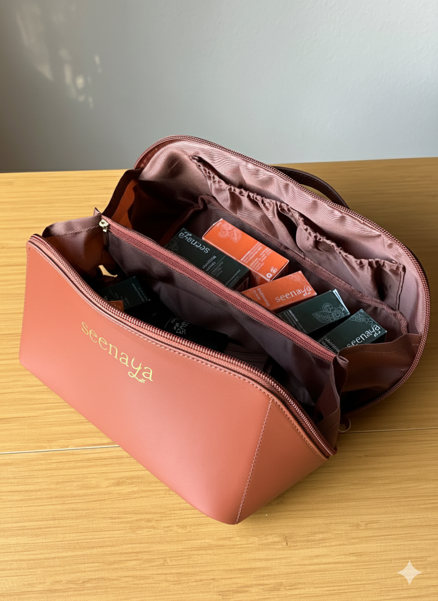 travel vanity case for skincare and makeup